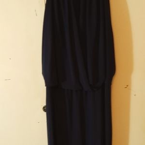 Dark blue full length dress. Chaps. XL
